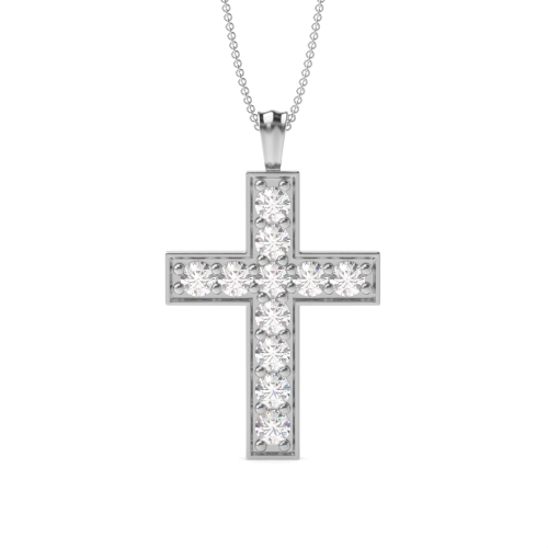 Pave Setting Round Celestialcross Lab Grown Diamond Pendant Necklaces