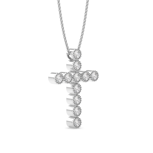 Bezel Setting Round Miligrain vintage styled Lab Grown Diamond Pendant Necklaces