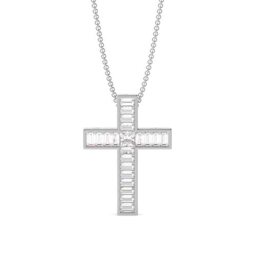 Channel Setting Baguette Exclusive luxurious Lab Grown Diamond Pendant Necklaces