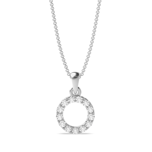 4 Prongs Round Lab Grown Diamond Must Have Dangling Circle Pendant Necklace  (14.00mm X 8.80mm)