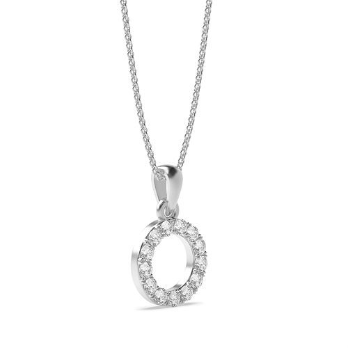 4 Prong Round Silver Must have dangling Circle Pendant Necklaces