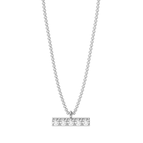 Pave Setting Round Bar Designer Pendant Necklace