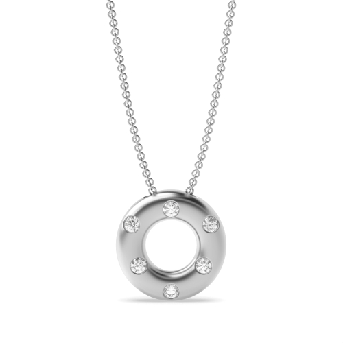 Bezel Setting Round Floatingorbit Lab Grown Diamond Pendant Necklaces