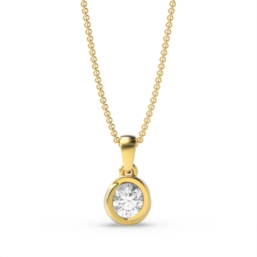Channel Setting Round Yellow Gold Unity Pendant Necklaces