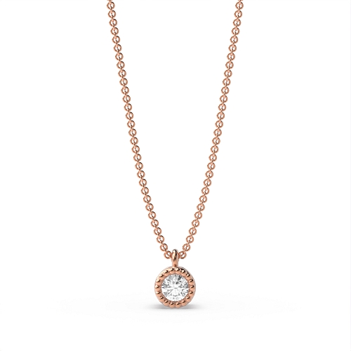 Bezel Setting Round Rose Gold Vintage Pendant Necklaces