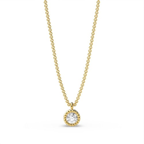 Bezel Setting Round Yellow Gold Vintage Pendant Necklaces