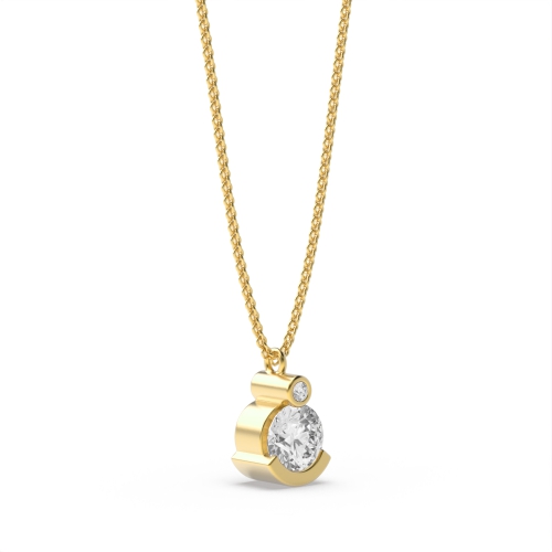 Channel Setting Round Yellow Gold Purity Pendant Necklaces