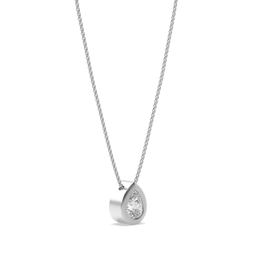 Prong Pear Ethereal Solitaire Pendant Necklace