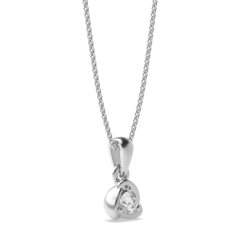 3 Prong Round Lab Grown Diamond Pendant Necklaces