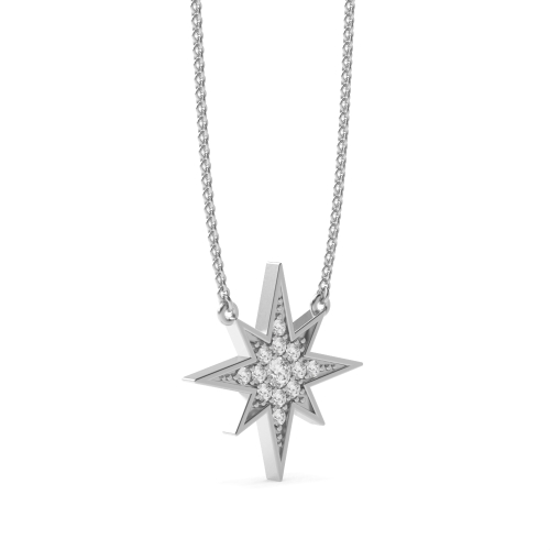 Pave Setting Round Shooting star Lab Grown Diamond Pendant Necklaces