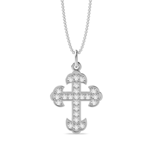Pave Setting Round Vintage designer Lab Grown Diamond Pendant Necklaces
