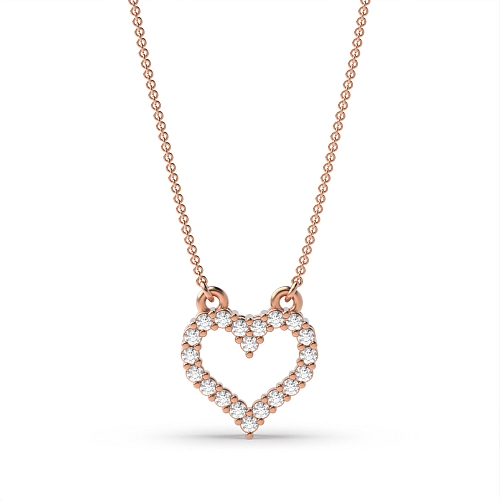 4 Prong Round Rose Gold Classic Pendant Necklaces