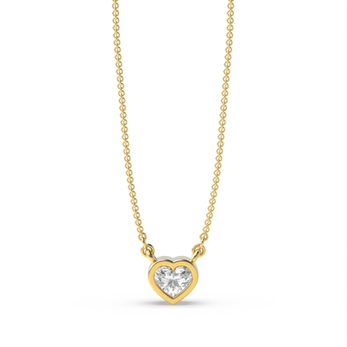 Pave Setting  Heart Cut Single diamond solitaire necklace (6.0mm X 5.70mm)