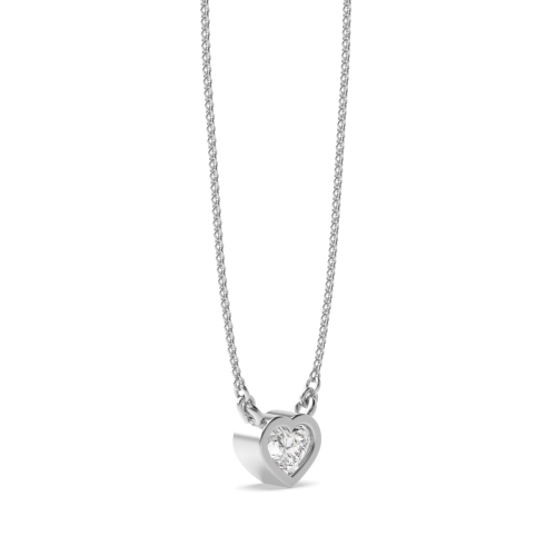 Prong Heart Row Pendant Necklaces