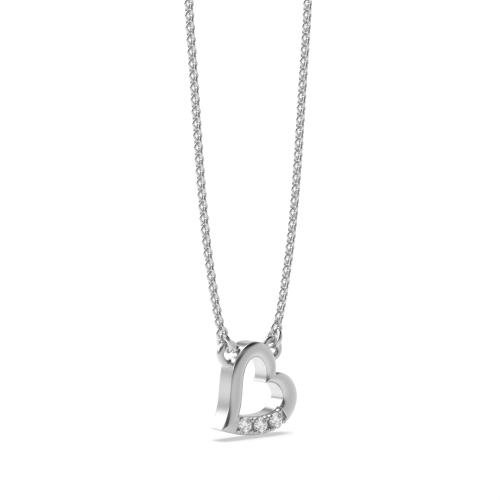 Pave Setting Diamond Tiny Heart Necklace for Women (6.50mm X 6.50mm)