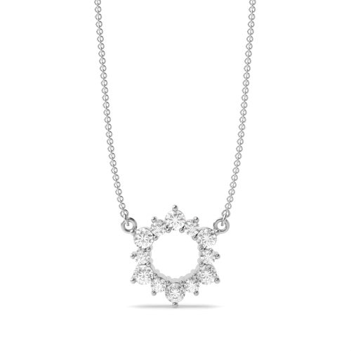 4 Prongs Firing Lab Grown Diamond Circle Pendant Necklace (11.50mm X 10.0mm)