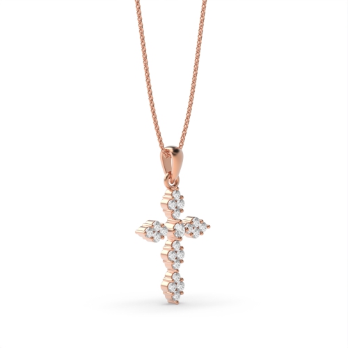 Bezel Setting Round Rose Gold Delicate cluster Pendant Necklaces
