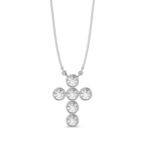 Bezel Setting Round Petit Pendant Necklaces