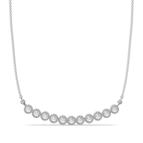 Bezel Setting Round Circular milligrain Lab Grown Diamond Pendant Necklaces