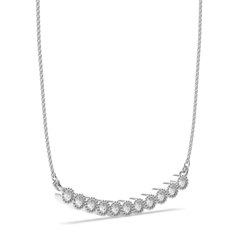 Bezel Setting Round Circular milligrain Lab Grown Diamond Pendant Necklaces