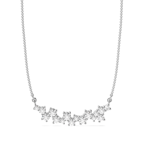 4 Prong Round Scattered diamond Lab Grown Diamond Pendant Necklaces