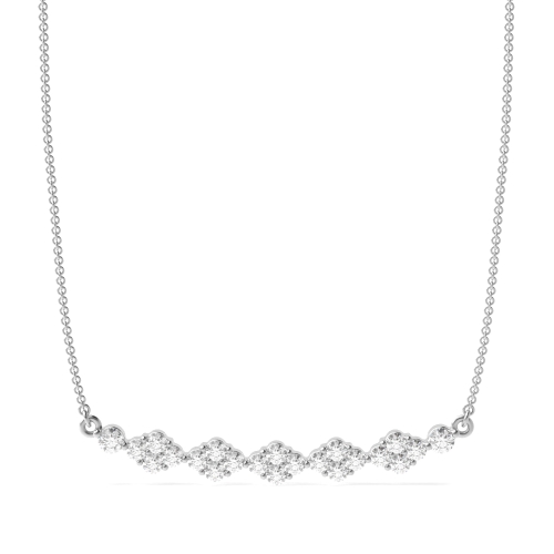 Pave Setting Round Cluster diamond Lab Grown Diamond Pendant Necklaces