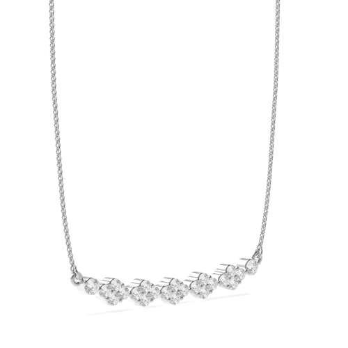Pave Setting Round Cluster diamond Lab Grown Diamond Pendant Necklaces