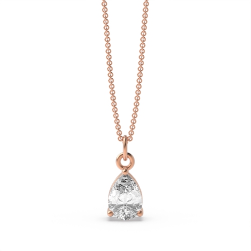 Tear Drop Shape Dangling Single diamond solitaire necklace (11.50mm X 4.80mm)