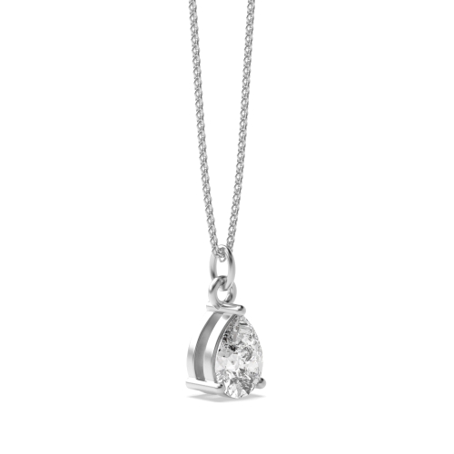 Prong Pear Solitaire Pendant Necklace