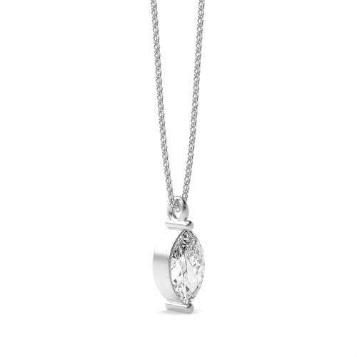 Dangling Marquise Shape Single diamond solitaire necklace (11.50mm X 4.30mm)