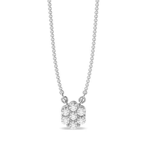 4 Prongs Lab Grown Diamond Cluster Necklace For Women (6.20Mm X 5.30Mm)