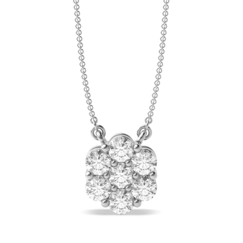 Lab Grown Diamond Cluster Pendant for Women in Gold and Platinum (10.50mm X 9.20mm)