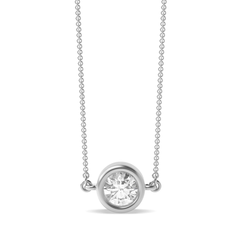 Bezel Set Necklace Single Moissanite solitaire necklace (7.00mm X 10.40mm)