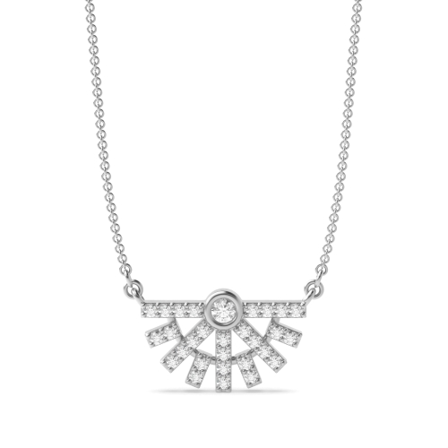 Bezel Set Unique Designer Lab Grown Diamond Pendant Necklace (8.0mm X 14.40mm)