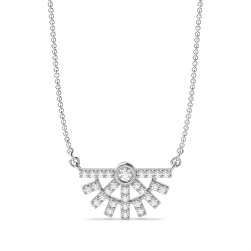 Bezel Setting Round Half sun Designer Pendant Necklaces