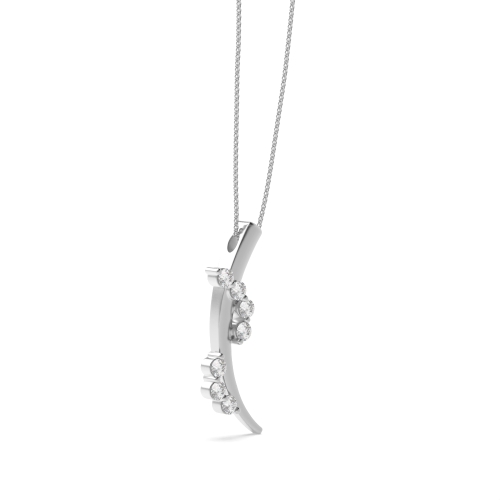 Pave Setting Round Statement with chain Naturally Mined Diamond Pendant Necklaces