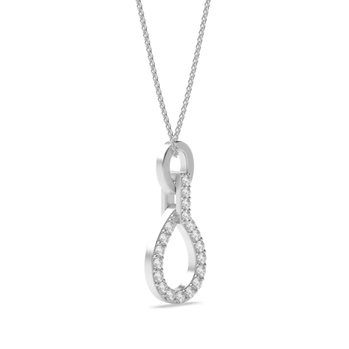 Pave Setting Round Radiance Drop Pendant Necklace