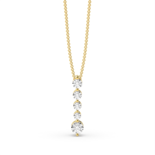 4 Prongs Journey Drop Diamond Statement Necklace (15.00mm X 3.10mm)
