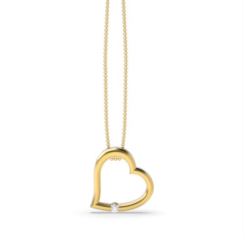 Channel Setting Round Yellow Gold Stone Pendant Necklaces