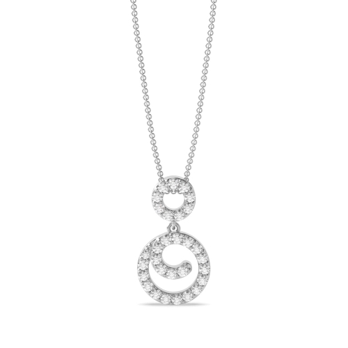 Pave Setting Drop Diamond Statement Necklaces for Women (16.30mm X 9.20mm)