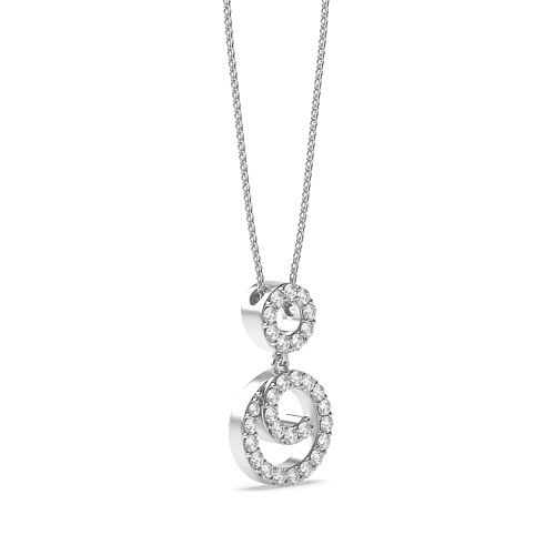 Pave Setting Round Spiralled Naturally Mined Diamond Pendant Necklaces