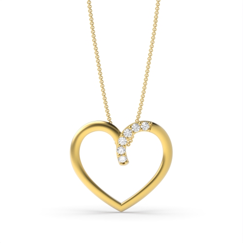 4 Prong Round Yellow Gold 24x24mm Pendant Necklaces