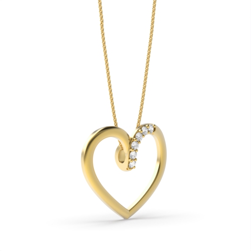 4 Prong Round Yellow Gold 24x24mm Pendant Necklaces