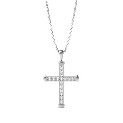Pave Setting Round Spark Lab Grown Diamond Pendant Necklaces