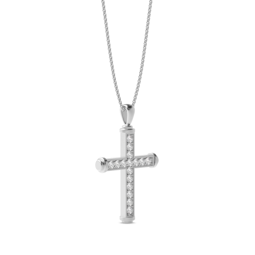Pave Setting Round Spark Lab Grown Diamond Pendant Necklaces