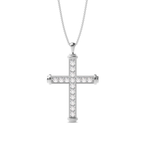 Pave Setting Round Spark Pendant Necklaces