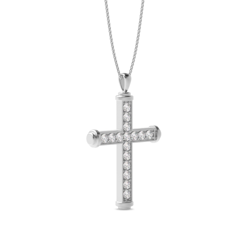 Pave Setting Round Spark Pendant Necklaces