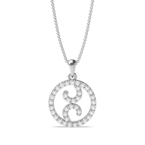 4 Prong Round Flare Circle Pendant Necklace