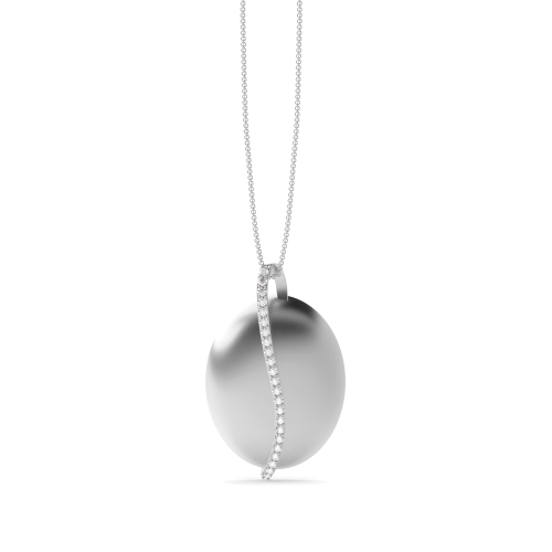 4 Prong Round Oval shaped Pendant Necklaces