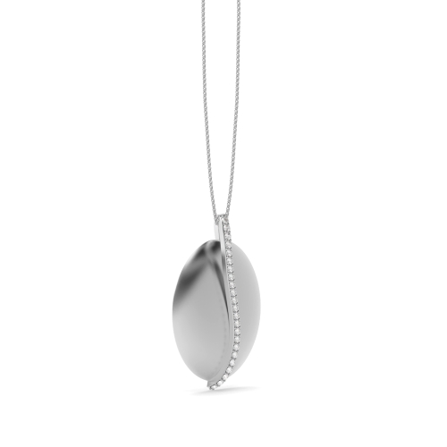 4 Prong Round Oval shaped Pendant Necklaces